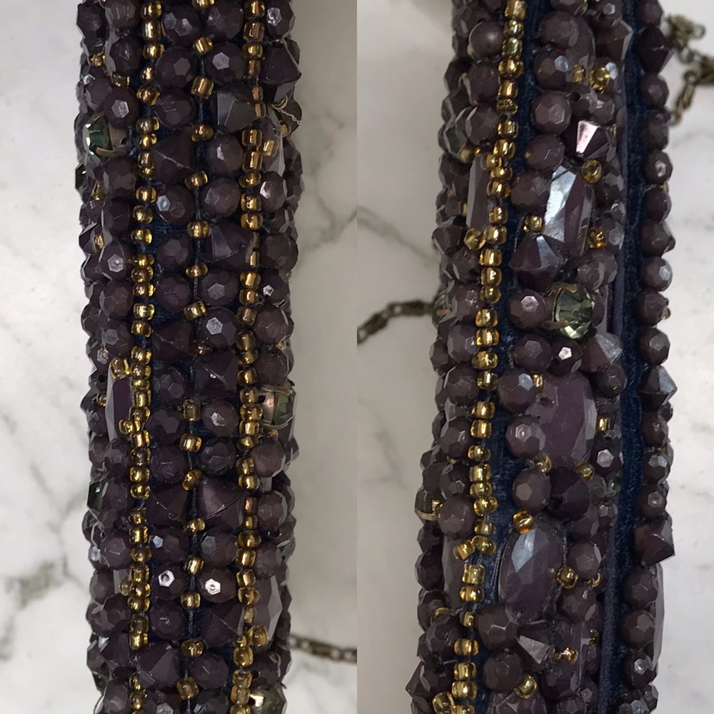 Anthropologie Beaded Crystal Bag Clutch Chain - Picture 13 of 14